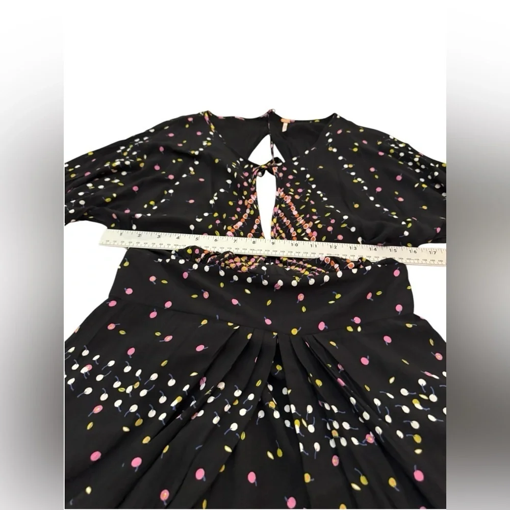 Free People Black Printed Coryn Mini Dress Size 12
